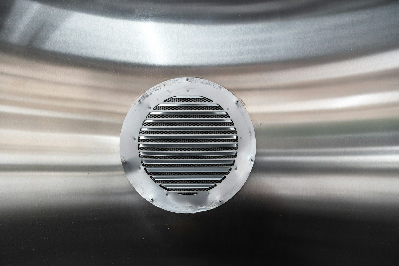 Close view of metal ductwork