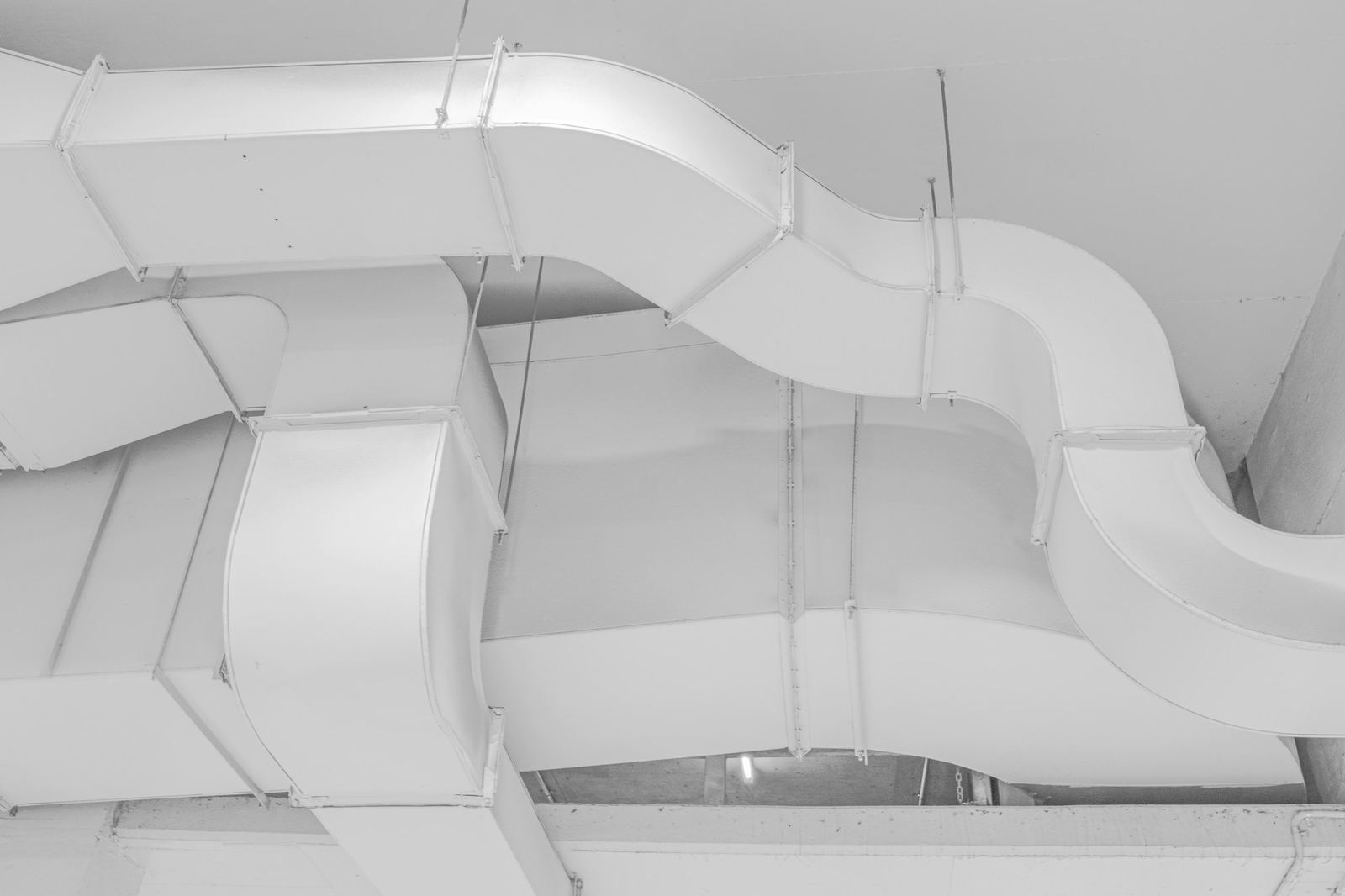 Ventilation pipework in a building